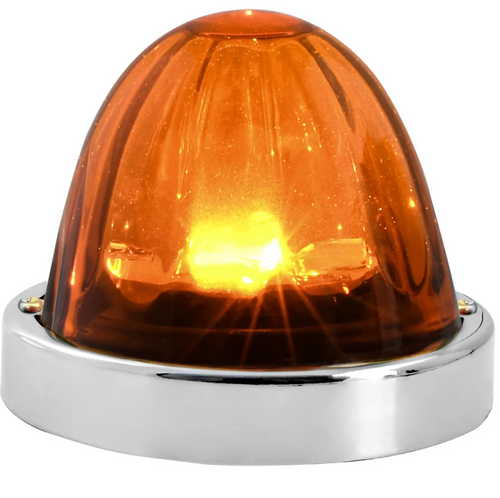Amber/Dark Amber Super Star Watermelon Glass Lens Surface Mount LED Sealed Light