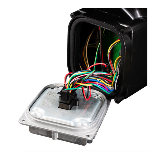 Blackout Full LED Headlight With Switchable Sequential Turn Signal. 2018-2024 Volvo VNL-Driver