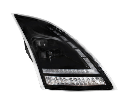 Blackout Full LED Headlight With Switchable Sequential Turn Signal. 2018-2024 Volvo VNL-Passenger