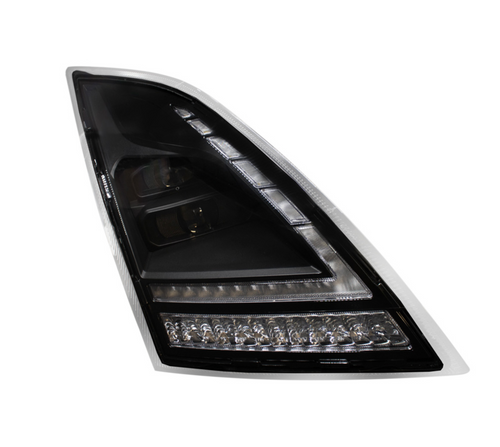 Blackout Full LED Headlight With Switchable Sequential Turn Signal. 2018-2024 Volvo VNL-Passenger