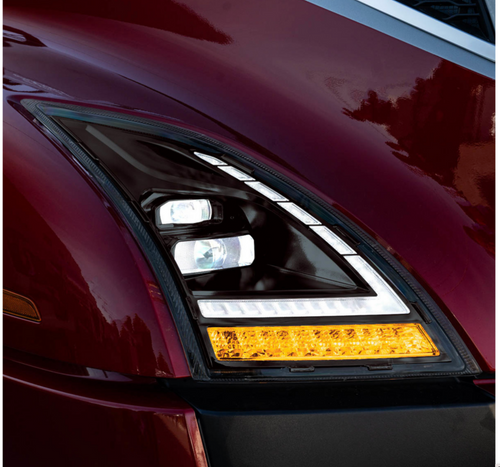 Blackout Full LED Headlight With Switchable Sequential Turn Signal. 2018-2024 Volvo VNL-Passenger