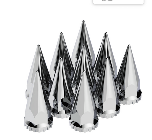 Screw On Lug Nut Cover 33Mm X 4-3/4 "Spike" 10/Cd