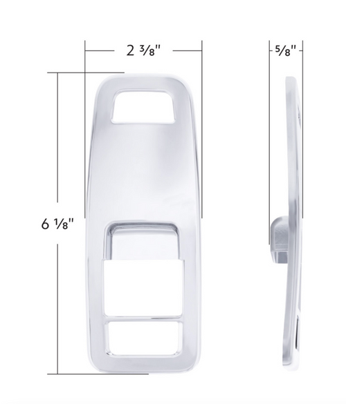 Chrome Plastic Door Switch Cover For 2013-2024 Kenworth T680-Driver (Without Power Mirrors)