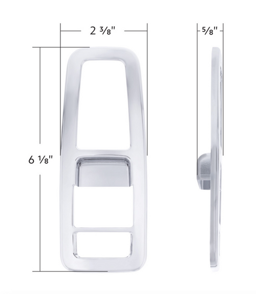 Chrome Plastic Door Switch Cover For 2013-2024 Kenworth T680-Driver (With Power Mirrors)