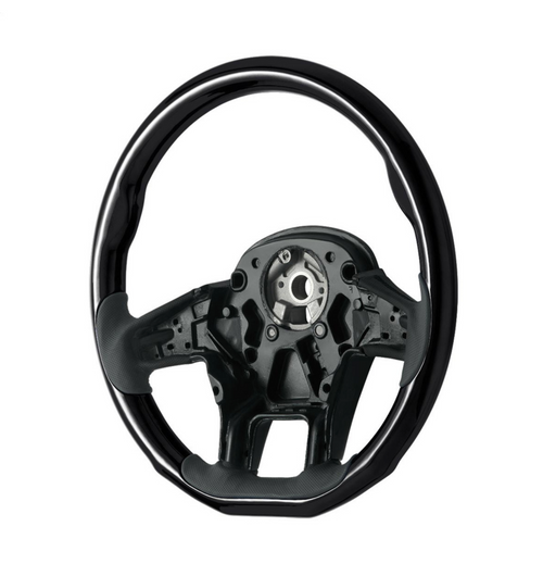 18" YourGrip Wood Candy Color Steering Wheel For 2012-2021 PB 579 & 2013-2021 KW T680-Glossy Black