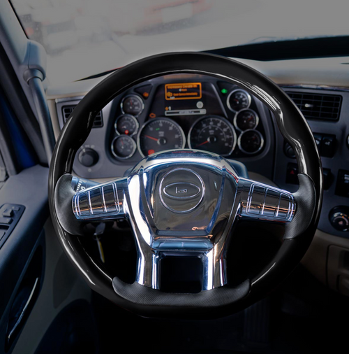 18" YourGrip Wood Candy Color Steering Wheel For 2012-2021 PB 579 & 2013-2021 KW T680-Glossy Black