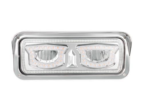 High Power Chrome LED Headlight With Turn Signal And Position Light-Driver