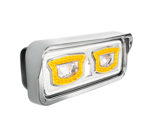 High Power Chrome LED Headlight With Turn Signal And Position Light-Driver
