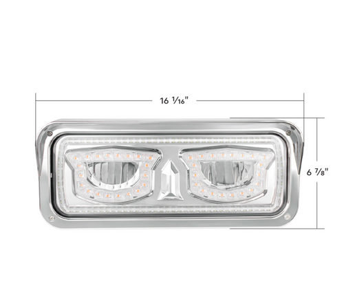 High Power Chrome LED Headlight With Turn Signal And Position Light-Driver