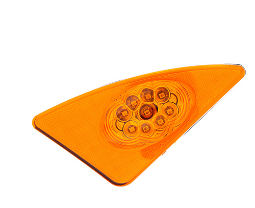 9 LED Competition Series Fender Light For 2007-2017 Kenworth T660 (Passenger) -Amber LED/Lens