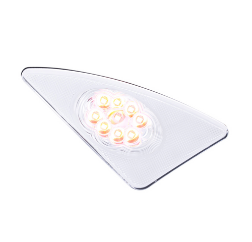 9 LED Competition Series Fender Light For 2007-2017 Kenworth T660 (Passenger) -Amber LED/Clear Lens
