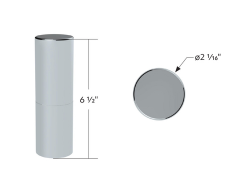 33mm X 6-1/2" Chrome Plastic Tall Cylinder Nut Cover - Thread-On (10 Pcs)