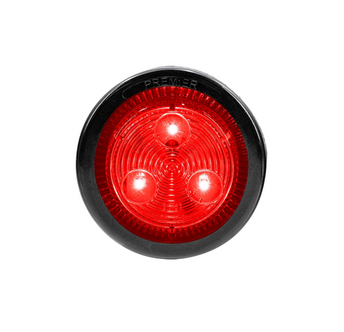 3 LED 2" Round Low Profile Light Kit (Clearance/Marker) - Red LED/Lens