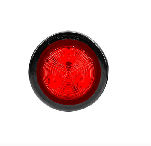 3 LED 2" Round Low Profile Light Kit (Clearance/Marker) - Red LED/Lens