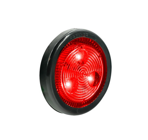 3 LED 2" Round Low Profile Light Kit (Clearance/Marker) - Red LED/Lens