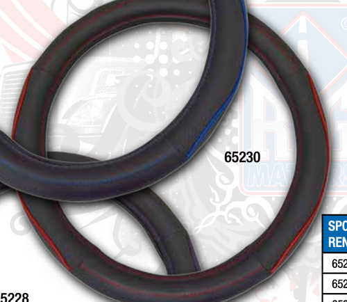 18" Steering Wheel Red Trim/Red Stitching