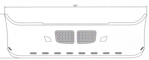 22” Chrome Bumper with 10 Hidden Light Holes for Kenworth T660 2007-2016