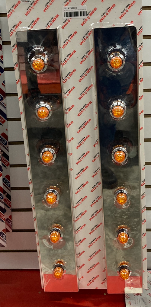 Air Filter Front Kit Led fits Peterbilt 370 Series (Pair)With 12 = 3/4" Light Amber/Amber 2= Watermelon Amber