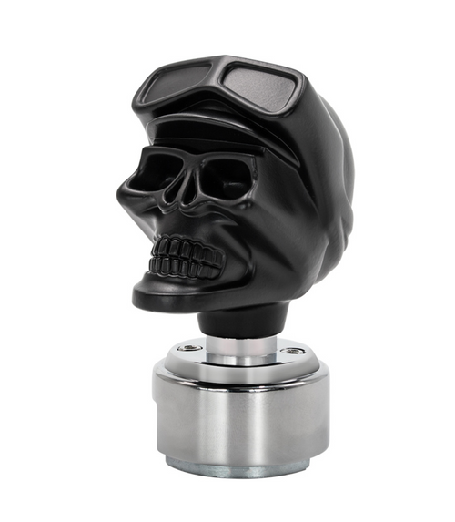 Skull Biker Gearshift Knob With 13/15/18 Speed Adapter - Black