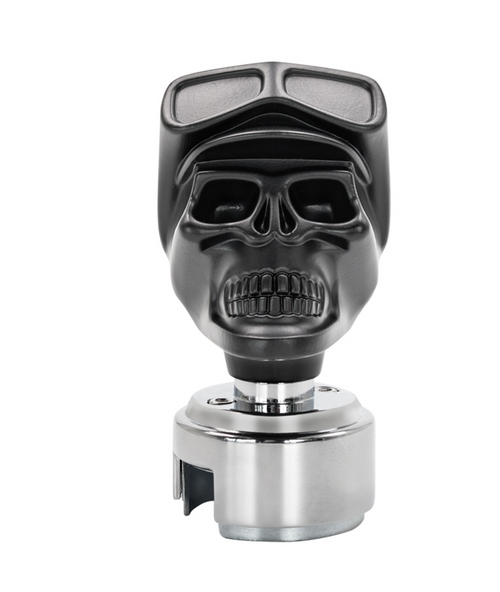 Skull Biker Gearshift Knob With 13/15/18 Speed Adapter - Black