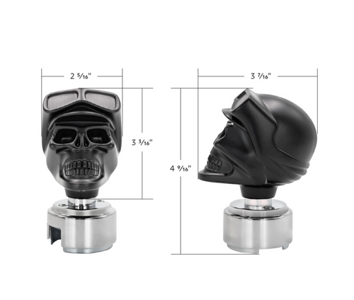Skull Biker Gearshift Knob With 13/15/18 Speed Adapter - Black