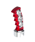 Thread-On Skulls Pistol Grip Gearshift Knob With 13/15/18 Speed Adapter - Candy Red/Chrome
