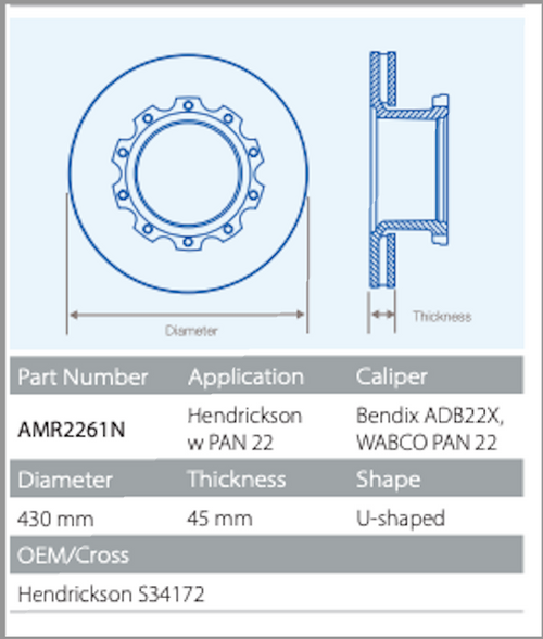 Rotor Air Disc Brake Meritor Hendrickson