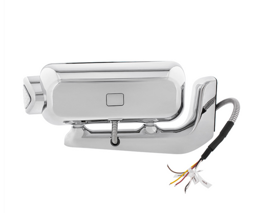 10 High Power LED "Chrome" Projection Headlight Assembly W/Mounting Arm & Turn Signal Side Pod - Driver Side