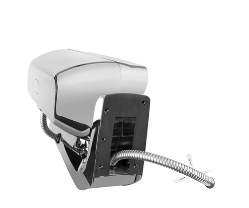 10 High Power LED "Chrome" Projection Headlight Assembly W/Mounting Arm & Turn Signal Side Pod - Driver Side