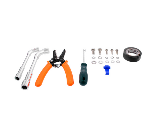 10 High Power LED "Chrome" Projection Headlight Assembly W/Mounting Arm & Turn Signal Side Pod - Driver Side