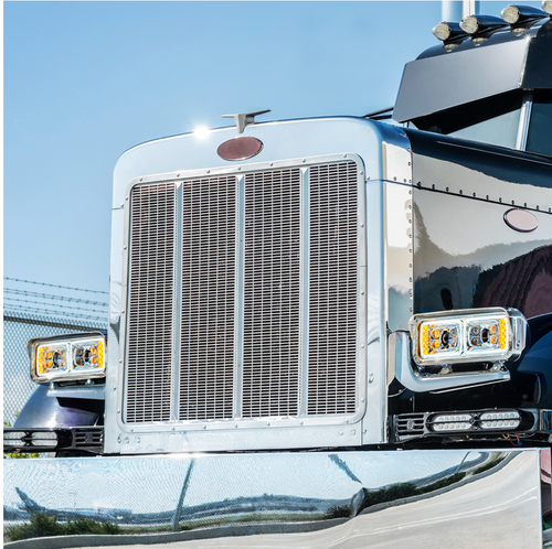 10 High Power LED "Chrome" Projection Headlight Assembly W/Mounting Arm & Turn Signal Side Pod - Passenger Side