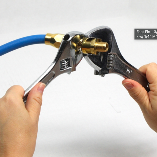 Fast Fix - 3/8" Air Hose Assembly Repair Fitting - w/ 1/4" MNPT Swivel
