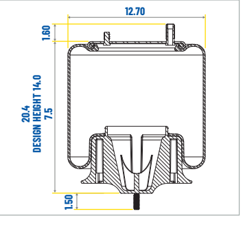 Goodyear Rolling Lobe Air Spring Axel Link