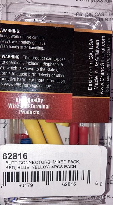 Butt Connectors Mixed Pack 4 PCS each