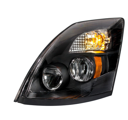 High Power LED "Blackout" Headlight for 2003-2017 Volvo VN/VNL - Driver
