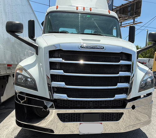 14" Chrome Clad Bumper fits Freightliner Cascadia CA-126 2018 and Newer, without Fog Light Holes