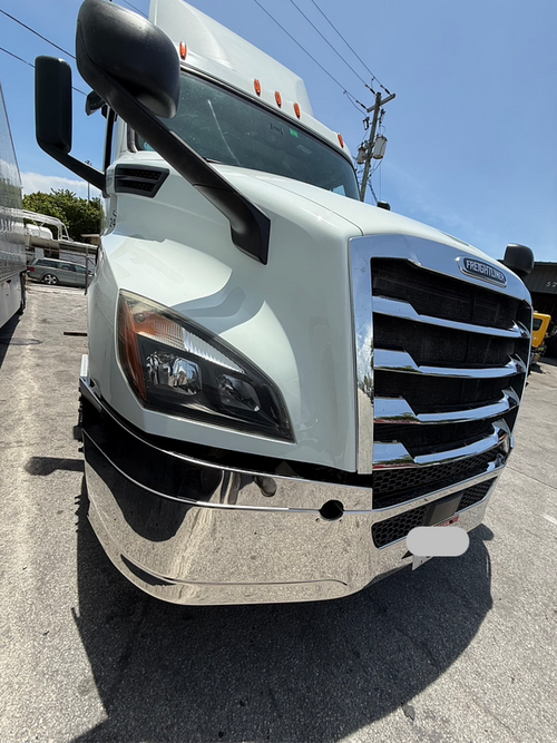 14" Chrome Clad Bumper fits Freightliner Cascadia CA-126 2018 and Newer, without Fog Light Holes