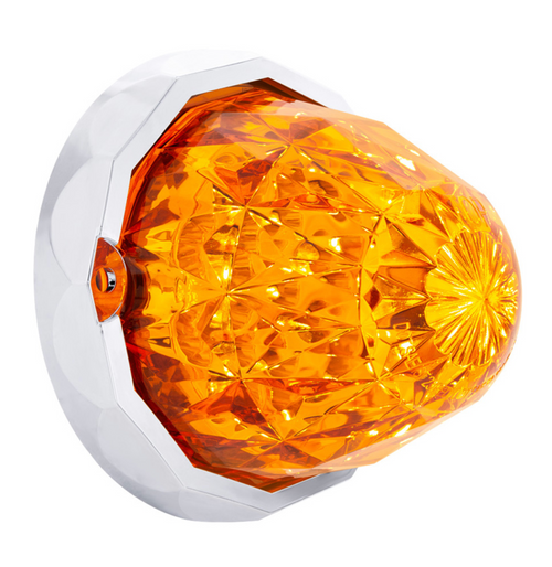 19 LED Dual Function Crystal Watermelon Light Kit With Bezel-Amber LED/Amber Lens