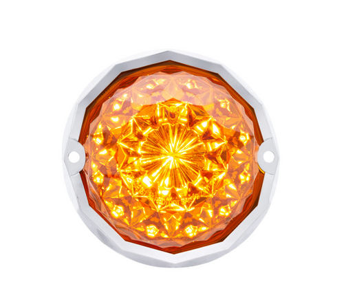 19 LED Dual Function Crystal Watermelon Light Kit With Bezel-Amber LED/Amber Lens