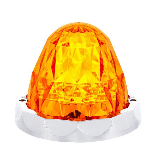19 LED Dual Function Crystal Watermelon Light Kit With Bezel-Amber LED/Amber Lens