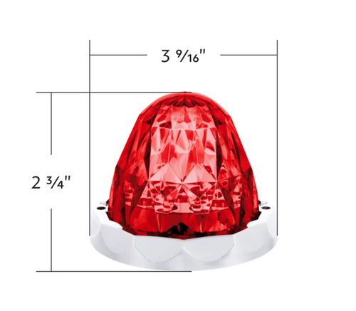 19 LED Dual Function Crystal Watermelon Light Kit With Bezel-Red LED/Red Lens