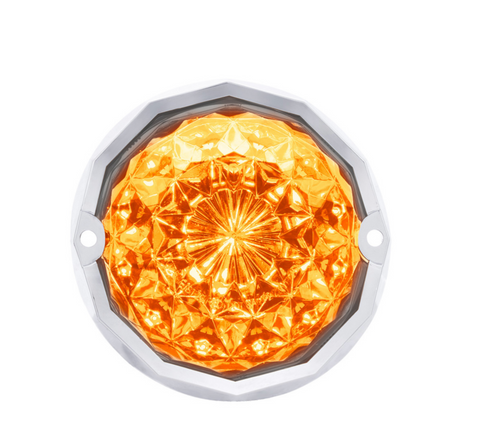 19 LED Dual Function Crystal Watermelon Light Kit With Bezel-Amber LED/Clear Lens