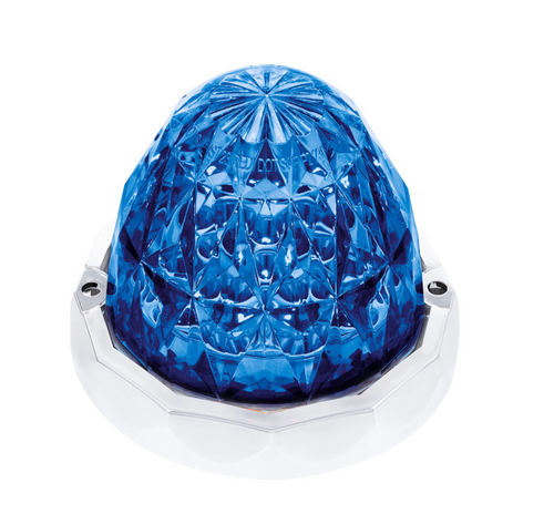 Double Fury 19 LED Dual Function Crystal Watermelon Light Kit With Bezel-Amber & Blue LED/Clear Lens