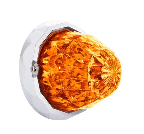 Double Fury 19 LED Dual Function Crystal Watermelon Light Kit With Bezel-Amber & Blue LED/Clear Lens