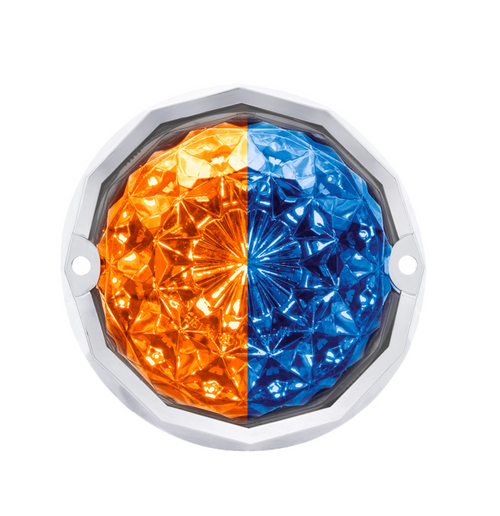Double Fury 19 LED Dual Function Crystal Watermelon Light Kit With Bezel-Amber & Blue LED/Clear Lens