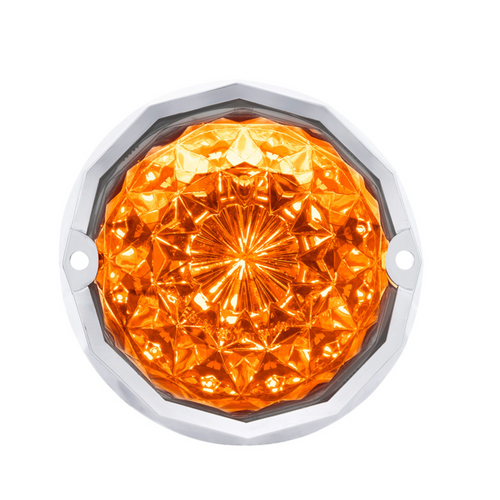 Double Fury 19 LED Dual Function Crystal Watermelon Light Kit With Bezel-Amber & Blue LED/Clear Lens
