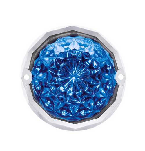 Double Fury 19 LED Dual Function Crystal Watermelon Light Kit With Bezel-Amber & Blue LED/Clear Lens