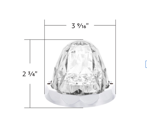 Double Fury 19 LED Dual Function Crystal Watermelon Light Kit With Bezel-Amber & Blue LED/Clear Lens