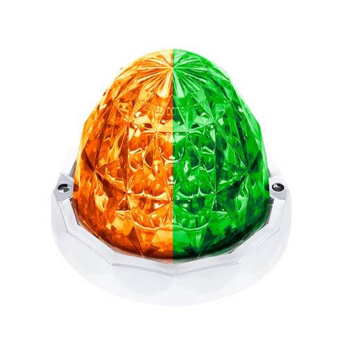 Double Fury 19 LED Dual Function Crystal Watermelon Light Kit With Bezel-Amber & Green LED/Clear Lens