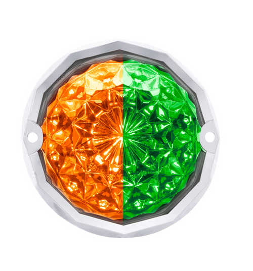 Double Fury 19 LED Dual Function Crystal Watermelon Light Kit With Bezel-Amber & Green LED/Clear Lens